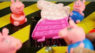 Shredding Machine Crushing: POP It - Peppa Pig Family Destruction