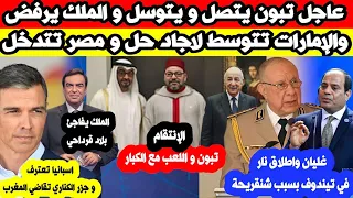 فضـ ح الأمر يتوسل بن زايد لصلح والملك يرفض ؟ مصر تتدخل و روينا في تيندوف واسبانيا تعترف والملك يفاجئ