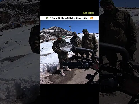 🇮🇳🪖 "_Army Sir Ko Left Dekar Sukun Mila..! 💞🥰 #army #rider #help #lifting #vloger #motovlog #shorts