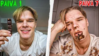 Selviydyn viikon pelkällä suklaalla (kivulias kokemus)