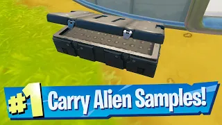 Carry an Alien Sample from a Satellite Station's Dish to an entrance at Corny Complex - Fortnite