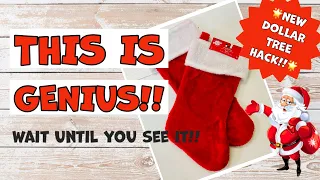 Grab One Dollar Tree Stocking  - This Christmas Hack is AMAZING!! DOLLAR TREE HACK !