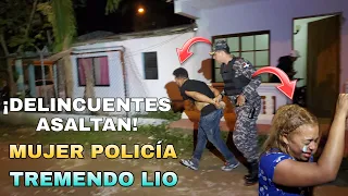 Temible banda de Atracadores Asaltan policía a punta de pistola, TREMENDo lio se Armo.