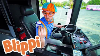 Blippi Explores a Bus | Go Buster! | Bus Cartoons for Kids! | Funny Videos & Songs