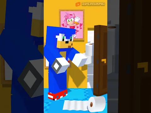 SONIC AYUDA A AMY ROSE EN EL BAÑO 😂 #sonic #minecraft #animation
