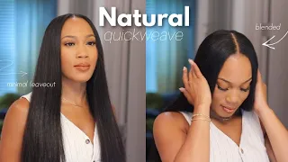 NATURAL MIDDLE PART STRAIGHT QUICKWEAVE INSTALL WITH LEAVE OUT | WEST KISS HAIR x ForeverCryssy
