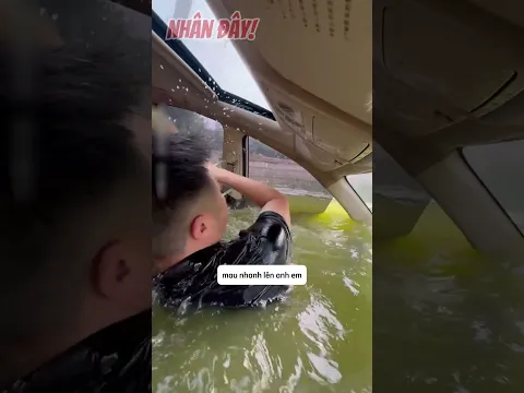 Thanh niên tập lái ô tô bất ngờ lao xuống nước và cái kết