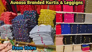 100rs Branded kurtis shop in chickpet Bangalore💃 leggings, avassa, fusion, dhuni kurtis