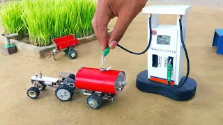 diy tractor mini petrol pump science project || @KeepVilla