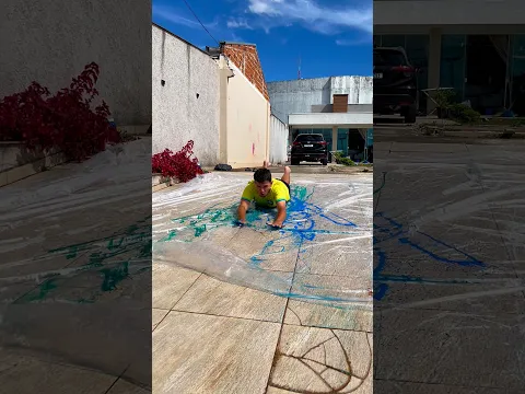 FIZ UM TOBOÁGUA COLORIDO NO QUINTAL #shortsviral