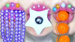 진주 펄 젤리 슬램덩크 먹방 ASMR PURPLE PEARL JELLY BASKETBALL STAR PUDDING RAINBOW GUMMY eating sounds MUKBANG