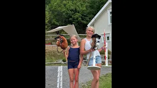 IRL LIVE: Ella and Joline – Jumping and Splashing Around in the Horse Pool 🐴 #shorts
