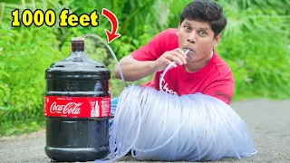 Longest Straw Ever VS Coca Cola | 1000 അടി നീളമുള്ള സ്ട്രോ ഇട്ട് കോള കുടിച്ചാലോ | firoz chuttipara