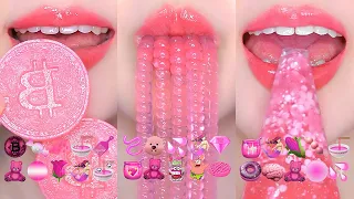 ASMR PINK EMOJI FOOD CHALLENGE 💕 분홍색 이모지 먹방 모음집 | Eating Sounds MUKBANG