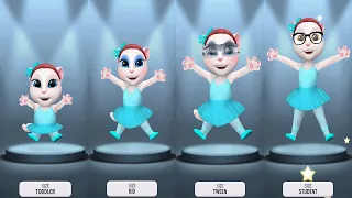 My Talking Angela Toodler vs Kid vs Tween vs Student Size | Episode 3738 Level 5 vs 15 vs 20 vs 30