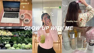 GLOW UP ROUTINE: self care habits, nail appt, pilates, grocery shopping & more 🩰🥬✨