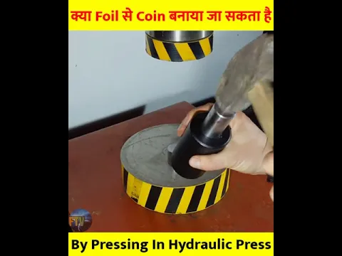 क्या Silver Foil को Hydraulic Press में दबाकर सिक्के में बदला जा सकता है🤔#short#amazingexperiment