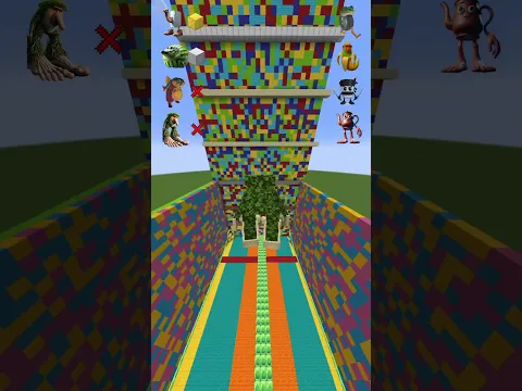 Italian Brainrot VS squidgame Wall parkour #minecraft  #squidgame #iitalianbrainrot #memes