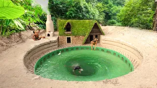 Building Million Dollars Resort Underground Swimming Pool in Summer Holiday Fruit Wine Drink