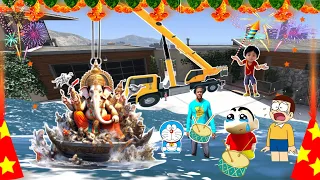 GTA 5 | Ganesh Nimajjanam Celebrates With Shiva & Rudra Shinchan In GTA 5