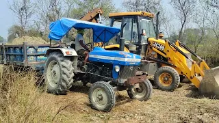 JCB 3dx Eco mitti Loading Mud Tractor's | powertrack Tractor Trolley video  #farming #youtubevideo 