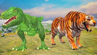 Giant Tiger, Buffalo, Gorilla & Dinosaur | Family-Friendly Animal Animation