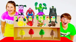 Ali and Adriana - kids story about magic ice cream machine superhero