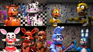 Toys Meet All Their Versions [FNAF/Blender/Compilation]