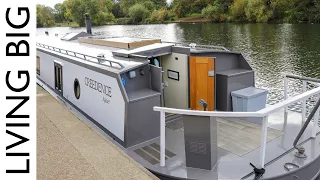 His Striking Modern Minimalist Houseboat on London’s Canals