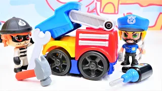 Shopkins. Oyuncak arabalar gece soyuluyor. Hırsız ve polis oyunu. Çocuklar için eğitici video