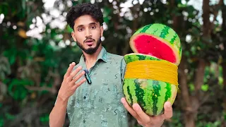 কয়টা রাবার ব্যান্ড এই তরমুজ টা ভাঙতে পারবে | Watermelon Challenge