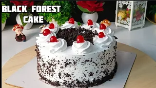 Home Made Black Forest Cake | No Egg No Oven | Bakery Style | Eggless Black Forest Cake