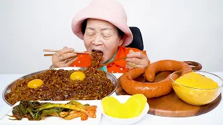 영원씨 짜왕,킬바사소세지 먹방 Black bean noodles, Kielbasa Sausage mukbang ASMR