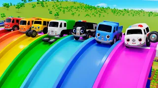 Slide Song and Wheels On The Bus with Learn Vegetables | Nursery Rhymes & Kids Songs | Baby Car TV