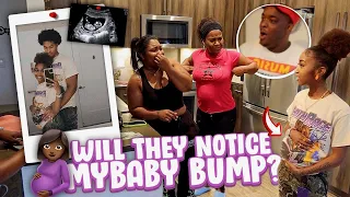 Seeing If My Family Notices My Baby Bump "SURPRISE"