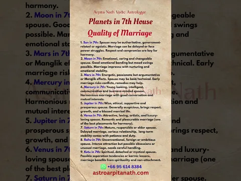 Quality of Your Marriage according to 9 Planets in Vedic Astrology #vedicastrology #astrotips #astro