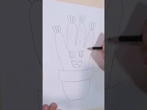 Best Drawing Ideas || Cactus Drawing from Fingers  #shortvideo #youtubeshorts #drawing