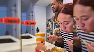 BOTTLE FLIP SPEED EATING CHALLENGE with Boyfriend