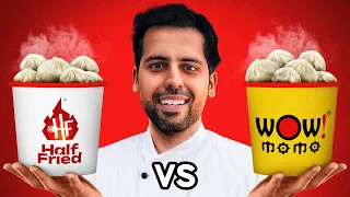 Half Fried Momo VS Wow Momo 🥟 Which is Better??
