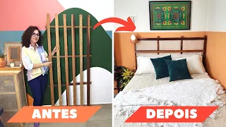 Fiz uma CABECEIRA com um ESTRADO DE CAMA!