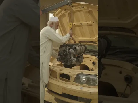Old Man Make The YUTONG BUS Again ByWood#woodworking#automobile#shorts#viral