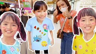 เด็ก ป.3 เปิดร้านเอง!!!! ตามไปดู หนูยิ้มหนูแย้มเปิดร้านขายอะไร | ผักบุ้งแฟมิลี่