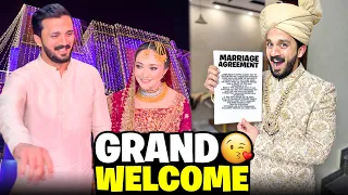 Grand welcome of Eman at home💕Marriage Agreement sign krwa lia😁