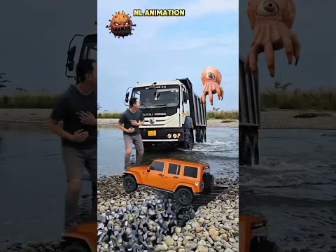 Massive Mixer Truck & Container Trucks Accidentally!! A Visual Feast #vfx​ #viralshorts​ #trending​