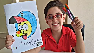 Efe renkli boyalarla kral şakir boyama yaptık.