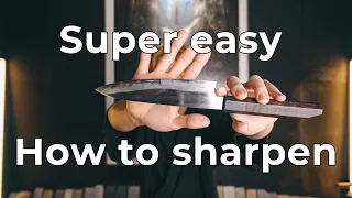 Super easy how to sharpen double-beveled knives!!