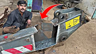 Repairing of the broken excevator Boom stick in Pakistani local shop | iron stick welder