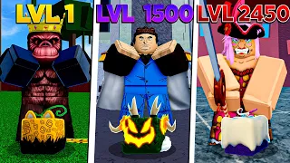 UPEI DO 1 AO 2550 E A CADA BOSS EU GIRO FRUTA MITICA NO BLOX FRUITS! ( FILME )