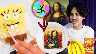 تحدي الرسم بالاكل فقط ضد شدا🧀 | جبنا العيد بالموناليزا !!😂💔