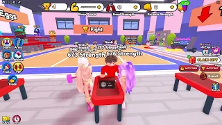 Roblox Arm Wrestle Simulator With MY CRAZY FAN GIRLS!